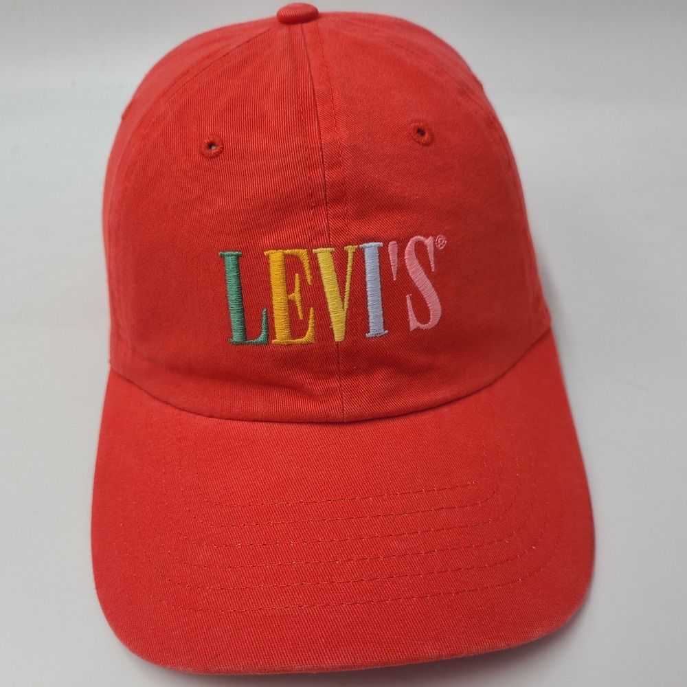 Levis Hat Snapback‎ Red Multi-Color Embroidered Logo Casual Cotton Baseball Men